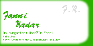 fanni madar business card